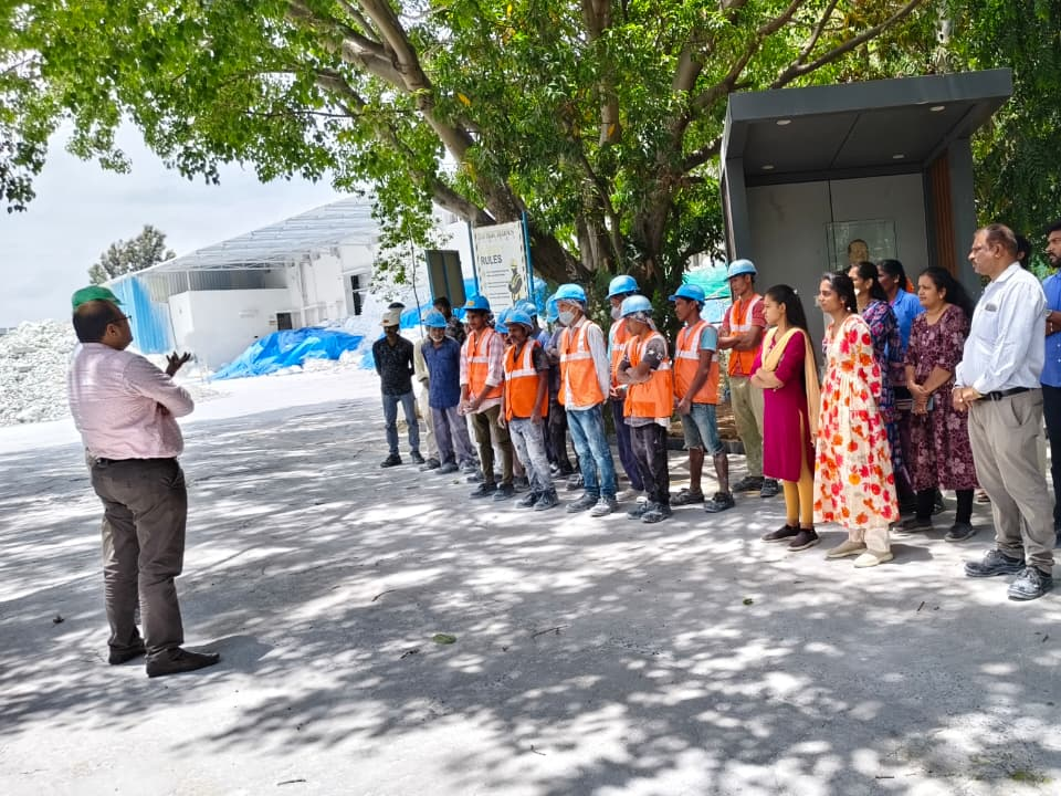 20 Microns team gathered for a responsible workplace initiative