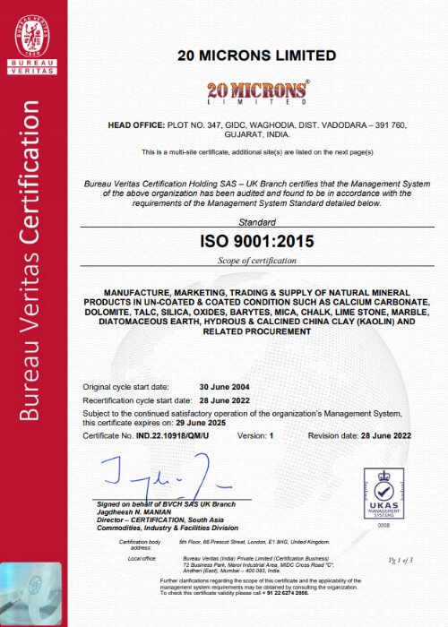 ISO 9001:2015 Certificate