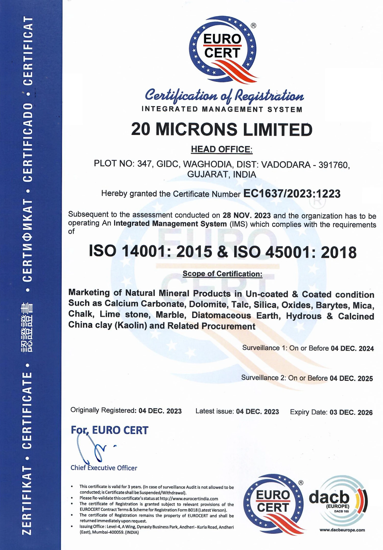 ISO 14001:2015 & ISO 45001:2018 - Integrated Management