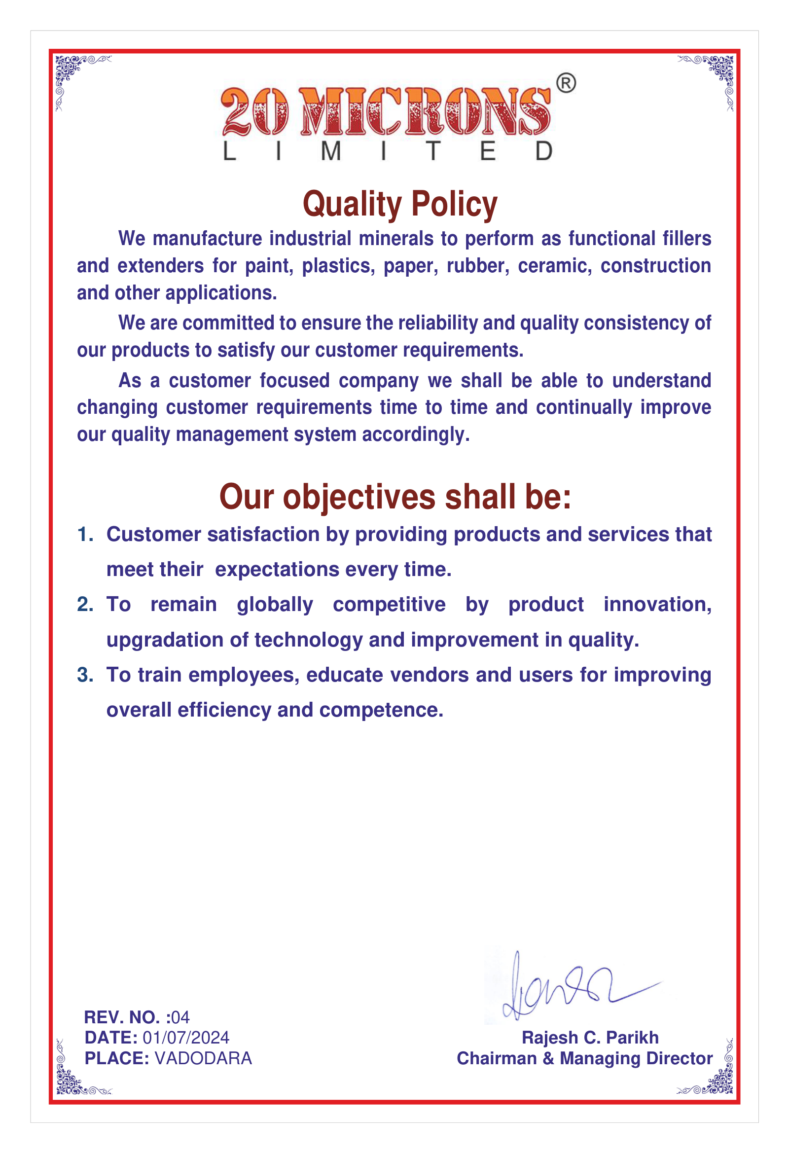 Quality Policy