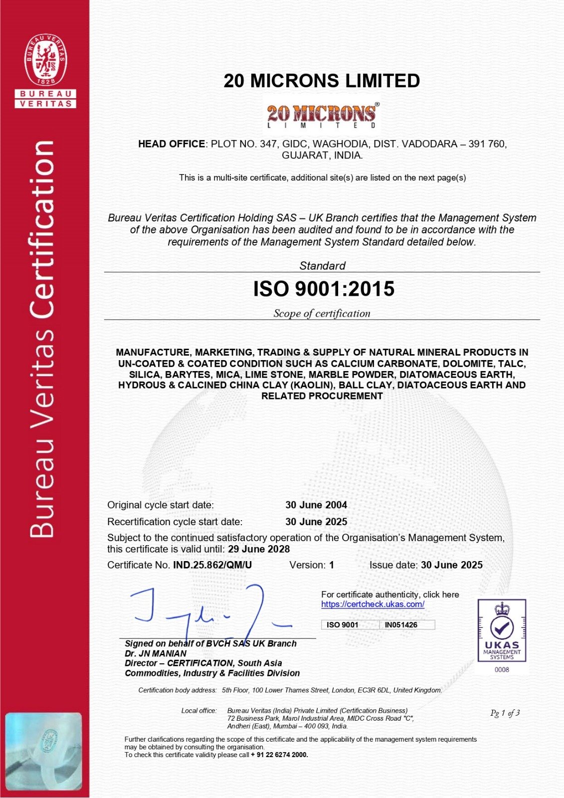 ISO 9000 Bureau Certification